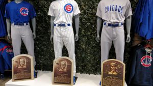 Chicago Cubs uniforms and its Hall of Fame legends.